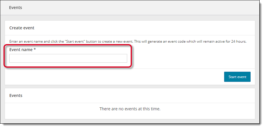 Enter a name for the event in the Event name field.